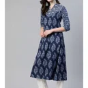 Blue A-Line Cotton Kurta 3