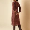 Maroon Kalamkari Print Straight Cotton Kurta2
