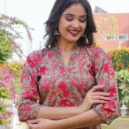 Pink And Teal Green Cotton Kurta3