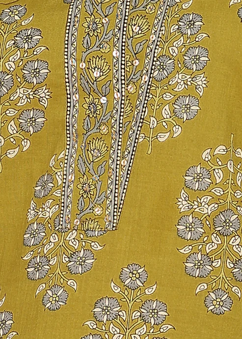 Yellow Floral Printed Straight Cotton Stitched Kurta8 Yellow Floral Printed Straight Cotton Stitched Kurta8