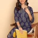 ndigo Blue Floral Printed Straight5