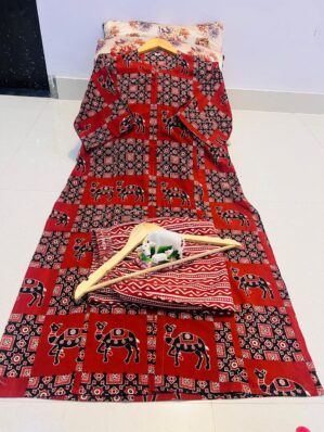 Maroon with camel print kurti Palazza