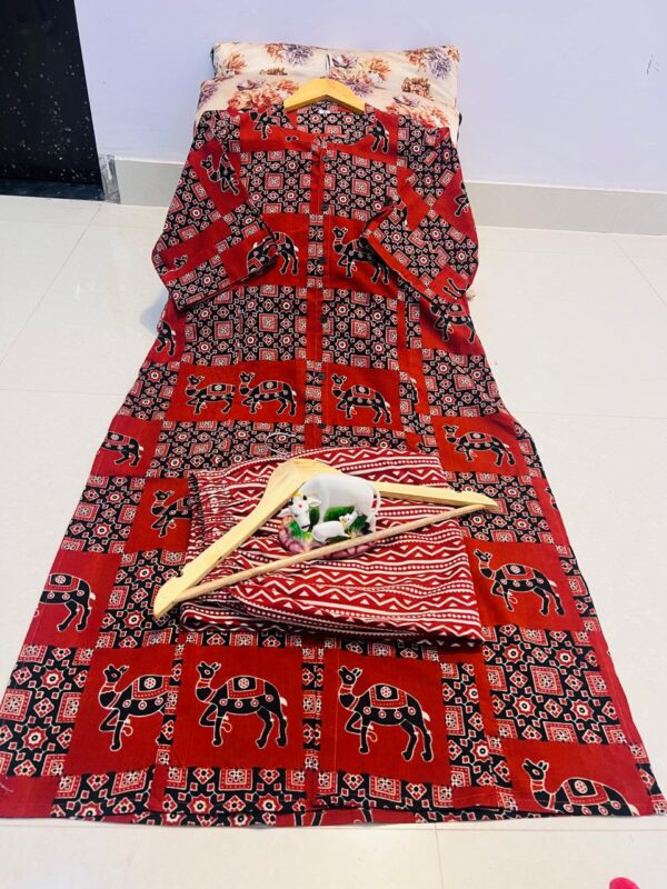 Maroon with camel print kurti Palazza Maroon with camel print kurti Palazza