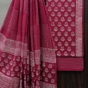 Cotton Dress Material with cotton dupatta - maroon