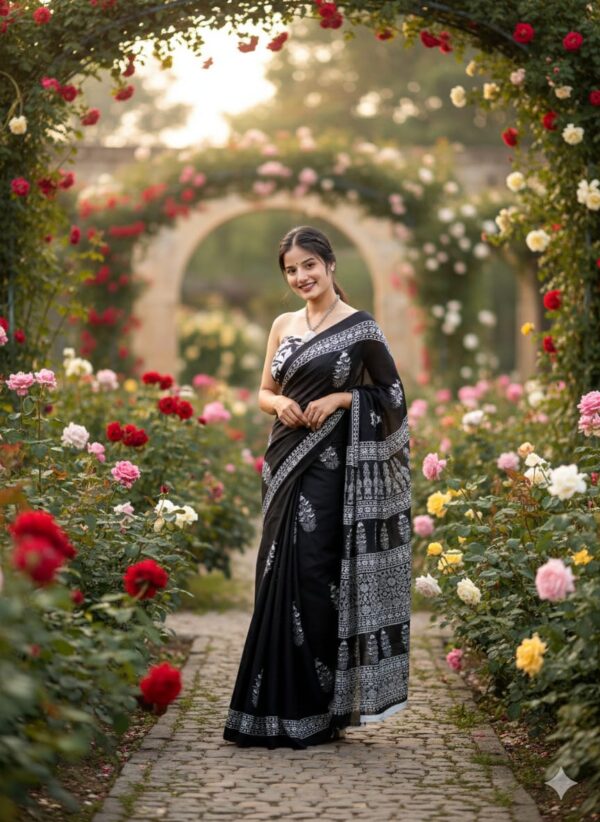 Jaipuri Printed Cotton Mulmul Sarees 1 Jaipuri Printed Cotton Mulmul Sarees 1